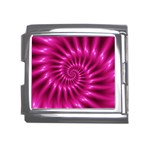 Glossy Hot Pink Fractal Spiral Mega Link Italian Charm (18mm)