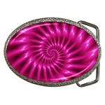 Glossy Hot Pink Fractal Spiral Belt Buckle