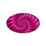 Glossy Hot Pink Fractal Spiral Sticker (Oval)