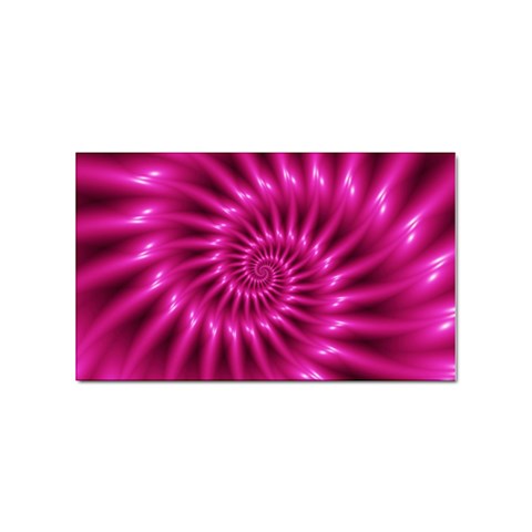 Glossy Hot Pink Fractal Spiral Sticker (Rectangular) from ArtsNow.com Front