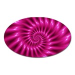 Glossy Hot Pink Fractal Spiral Magnet (Oval)