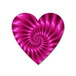 Glossy Hot Pink Fractal Spiral Magnet (Heart)