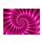 Glossy Hot Pink Fractal Spiral Sticker A4 (10 pack)