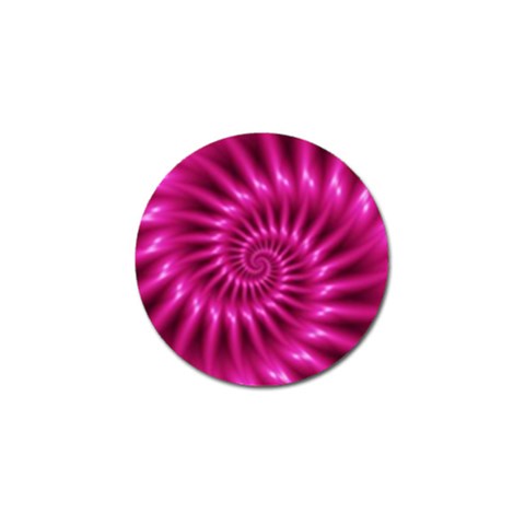 Glossy Hot Pink Fractal Spiral Golf Ball Marker from ArtsNow.com Front