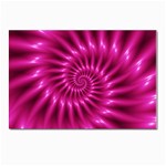 Glossy Hot Pink Fractal Spiral Postcard 4  x 6 