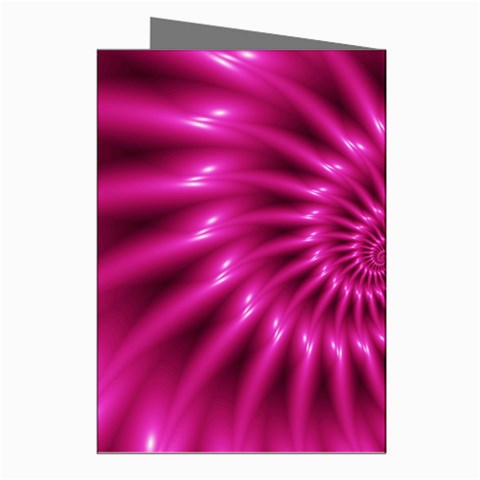 Glossy Hot Pink Fractal Spiral Greeting Cards (Pkg of 8) from ArtsNow.com Right