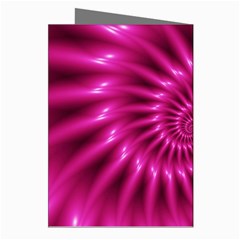 Glossy Hot Pink Fractal Spiral Greeting Cards (Pkg of 8) from ArtsNow.com Right