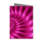 Glossy Hot Pink Fractal Spiral Mini Greeting Cards (Pkg of 8)