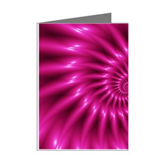 Glossy Hot Pink Fractal Spiral Mini Greeting Cards (Pkg of 8) from ArtsNow.com Right