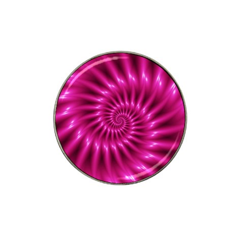 Glossy Hot Pink Fractal Spiral Hat Clip Ball Marker from ArtsNow.com Front