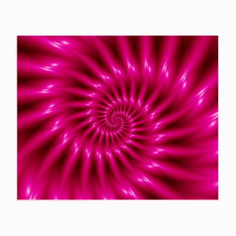 Glossy Hot Pink Fractal Spiral Small Glasses Cloth from ArtsNow.com Front