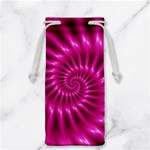 Glossy Hot Pink Fractal Spiral Jewelry Bag