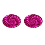 Glossy Hot Pink Fractal Spiral Cufflinks (Oval)