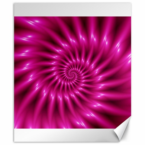 Glossy Hot Pink Fractal Spiral Canvas 8  x 10  from ArtsNow.com 8.15 x9.66  Canvas - 1