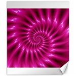 Glossy Hot Pink Fractal Spiral Canvas 8  x 10 