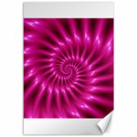 Glossy Hot Pink Fractal Spiral Canvas 12  x 18 