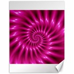 Glossy Hot Pink Fractal Spiral Canvas 18  x 24 