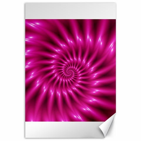 Glossy Hot Pink Fractal Spiral Canvas 24  x 36  from ArtsNow.com 23.35 x34.74  Canvas - 1