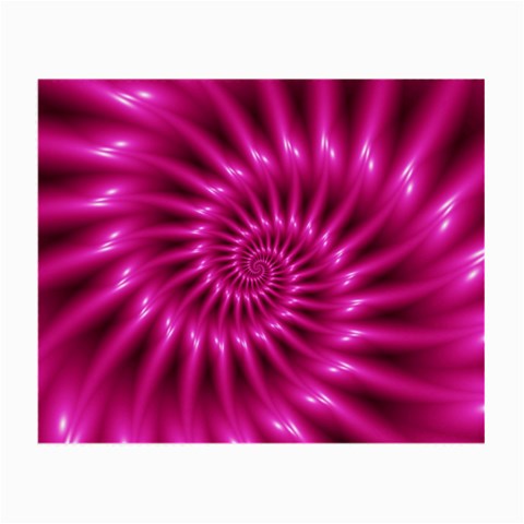 Glossy Hot Pink Fractal Spiral Small Glasses Cloth (2 Sides) from ArtsNow.com Front