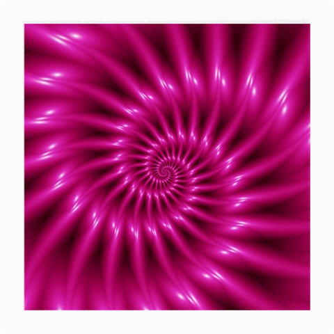 Glossy Hot Pink Fractal Spiral Medium Glasses Cloth from ArtsNow.com Front