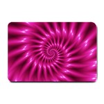 Glossy Hot Pink Fractal Spiral Small Doormat