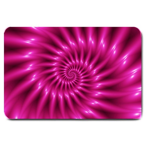 Glossy Hot Pink Fractal Spiral Large Doormat from ArtsNow.com 30 x20  Door Mat