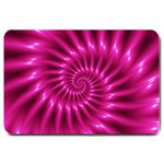 Glossy Hot Pink Fractal Spiral Large Doormat