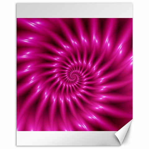 Glossy Hot Pink Fractal Spiral Canvas 11  x 14  from ArtsNow.com 10.95 x13.48  Canvas - 1