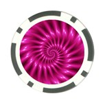 Glossy Hot Pink Fractal Spiral Poker Chip Card Guard