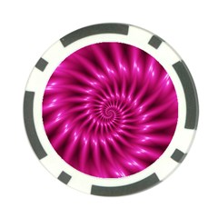 Glossy Hot Pink Fractal Spiral Poker Chip Card Guard from ArtsNow.com Back