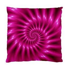 Glossy Hot Pink Fractal Spiral Standard Cushion Case (Two Sides) from ArtsNow.com Front