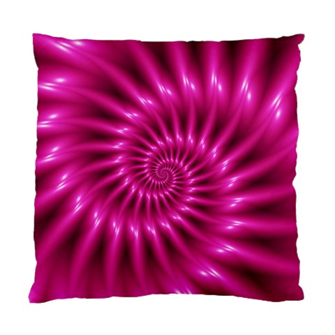 Glossy Hot Pink Fractal Spiral Standard Cushion Case (Two Sides) from ArtsNow.com Back