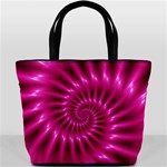 Glossy Hot Pink Fractal Spiral Bucket Bag