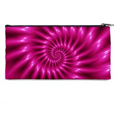 Glossy Hot Pink Fractal Spiral Pencil Case from ArtsNow.com Back