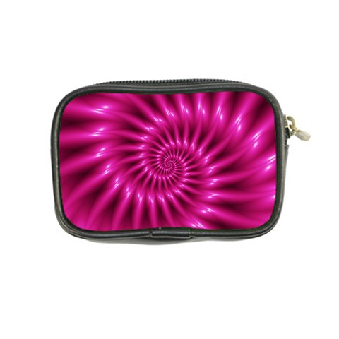 Glossy Hot Pink Fractal Spiral Coin Purse from ArtsNow.com Back