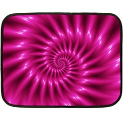 Glossy Hot Pink Fractal Spiral Double Sided Fleece Blanket (Mini) from ArtsNow.com 35 x27  Blanket Front