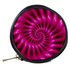 Glossy Hot Pink Fractal Spiral Mini Makeup Bag from ArtsNow.com Back