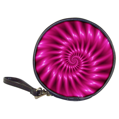 Glossy Hot Pink Fractal Spiral Classic 20 Front