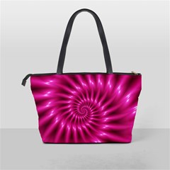 Glossy Hot Pink Fractal Spiral Classic Shoulder Handbag from ArtsNow.com Back