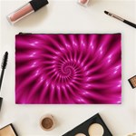 Glossy Hot Pink Fractal Spiral Cosmetic Bag (Large)