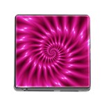 Glossy Hot Pink Fractal Spiral Memory Card Reader (Square)