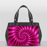 Glossy Hot Pink Fractal Spiral Oversize Office Handbag