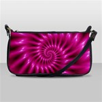 Glossy Hot Pink Fractal Spiral Shoulder Clutch Bag