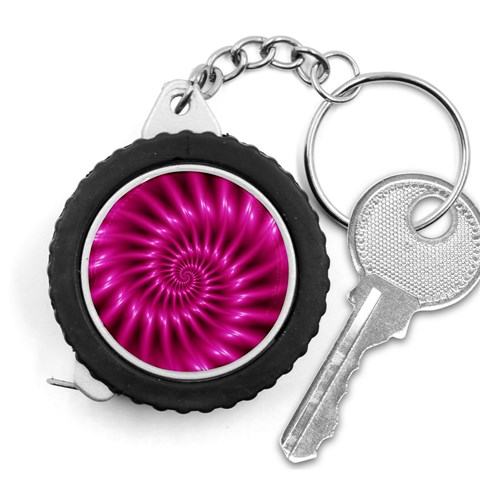 Glossy Hot Pink Fractal Spiral Measuring Tape from ArtsNow.com Front