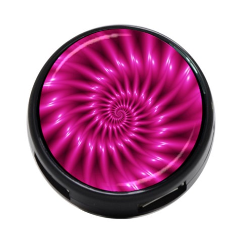 Glossy Hot Pink Fractal Spiral 4 Front