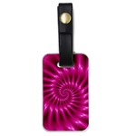 Glossy Hot Pink Fractal Spiral Luggage Tag (one side)