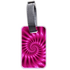 Glossy Hot Pink Fractal Spiral Luggage Tag (two sides) from ArtsNow.com Front