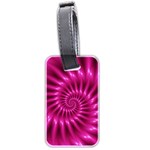 Glossy Hot Pink Fractal Spiral Luggage Tag (two sides)