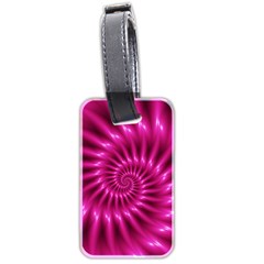 Glossy Hot Pink Fractal Spiral Luggage Tag (two sides) from ArtsNow.com Back