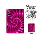 Glossy Hot Pink Fractal Spiral Playing Cards 54 (Mini)